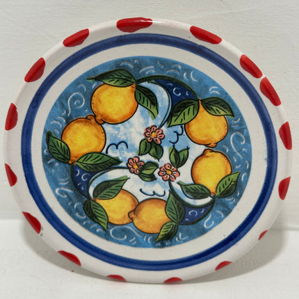 Piattino in Ceramica Artigianale Napoletana - Decoro Limoni