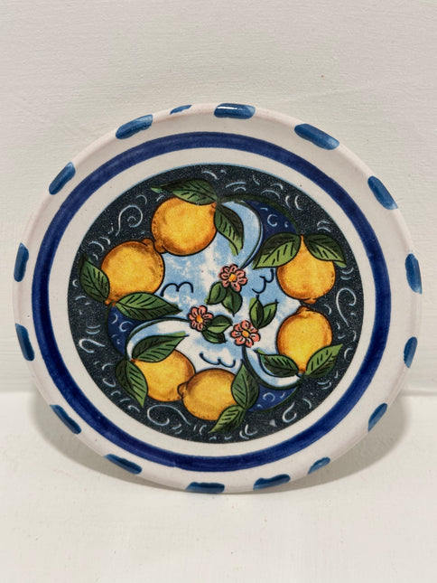 Piattino in Ceramica Artigianale Napoletana - Decoro Limoni