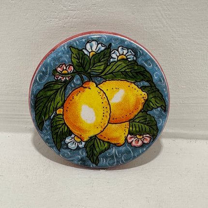 Magneti in Ceramica Dipinta a Mano - Limoni (Ø 6cm)