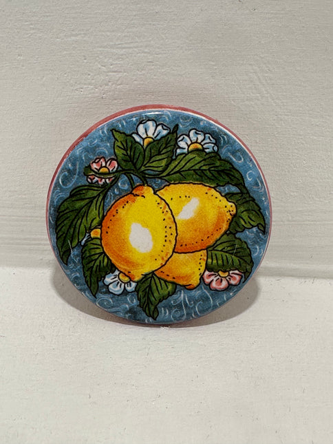 Magneti in Ceramica Dipinta a Mano - Limoni (Ø 6cm)