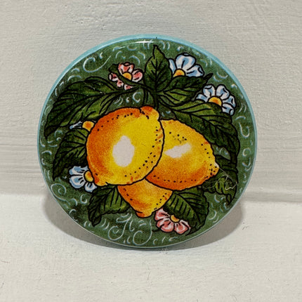 Magneti in Ceramica Dipinta a Mano - Limoni (Ø 6cm)