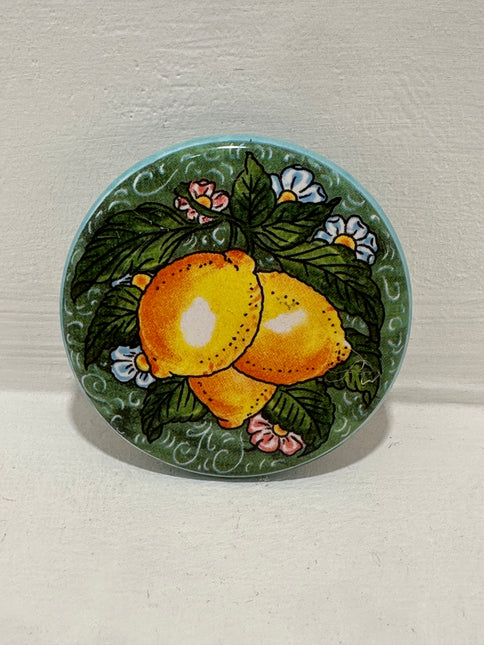 Magneti in Ceramica Dipinta a Mano - Limoni (Ø 6cm)