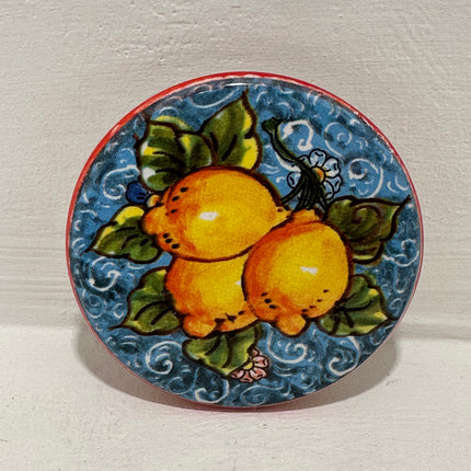 Magneti in Ceramica Dipinta a Mano - Limoni (Ø 6cm)
