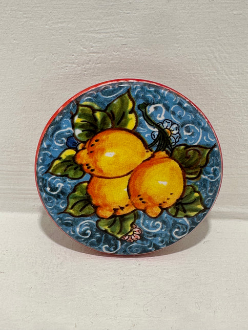 Magneti in Ceramica Dipinta a Mano - Limoni (Ø 6cm)