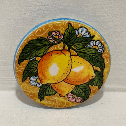 Magneti in Ceramica Dipinta a Mano - Limoni (Ø 6cm)