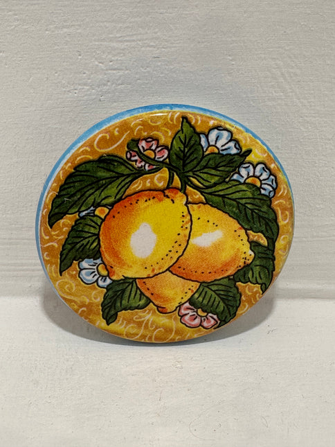 Magneti in Ceramica Dipinta a Mano - Limoni (Ø 6cm)