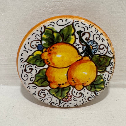 Magneti in Ceramica Dipinta a Mano - Limoni (Ø 6cm)