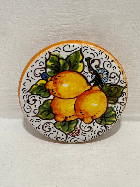 Magneti in Ceramica Dipinta a Mano - Limoni (Ø 6cm)