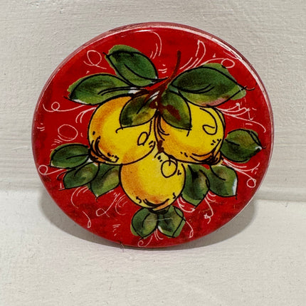 Magneti in Ceramica Dipinta a Mano - Limoni (Ø 6cm)
