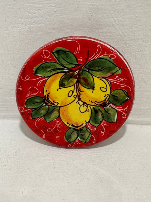Magneti in Ceramica Dipinta a Mano - Limoni (Ø 6cm)
