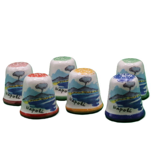 Handmade Ceramic Thimble - Hand-Painted View of Naples