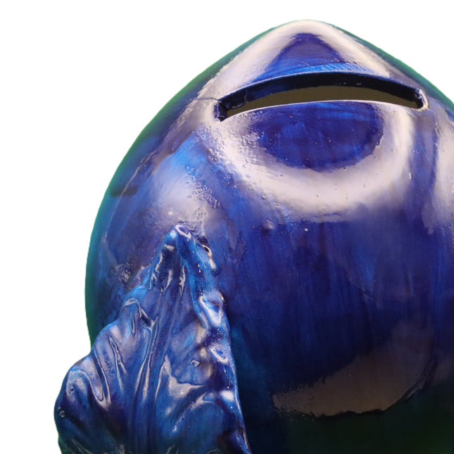Pumo Pugliese Salvadanaio in Ceramica 17cm - Portafortuna Artigianale Fatto a Mano - Complemento d'Arredo Design Puglia - Idea Regalo Casa Nuova