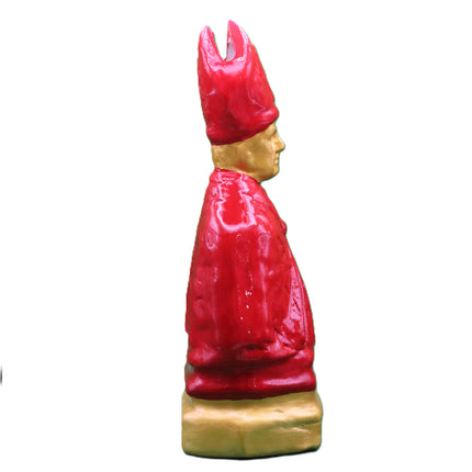 San Gennaro Artigianale: Scultura Sacra in Rosso Imperiale con Finiture Oro