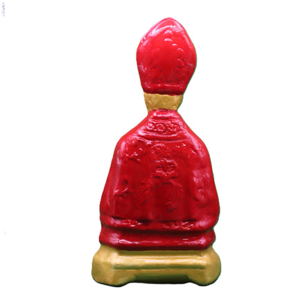 San Gennaro Artigianale: Scultura Sacra in Rosso Imperiale con Finiture Oro
