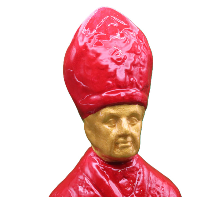 San Gennaro Artigianale: Sacred Sculpture in Imperial Red with Gold Finishes