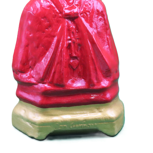 San Gennaro Artigianale: Sacred Sculpture in Imperial Red with Gold Finishes