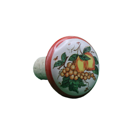 Tappi Bottiglia in Sughero e Ceramica Artigianale Italiana - Limoni