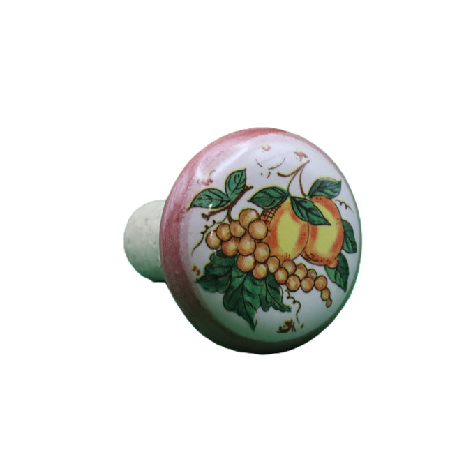 Tappi Bottiglia in Sughero e Ceramica Artigianale Italiana - Limoni