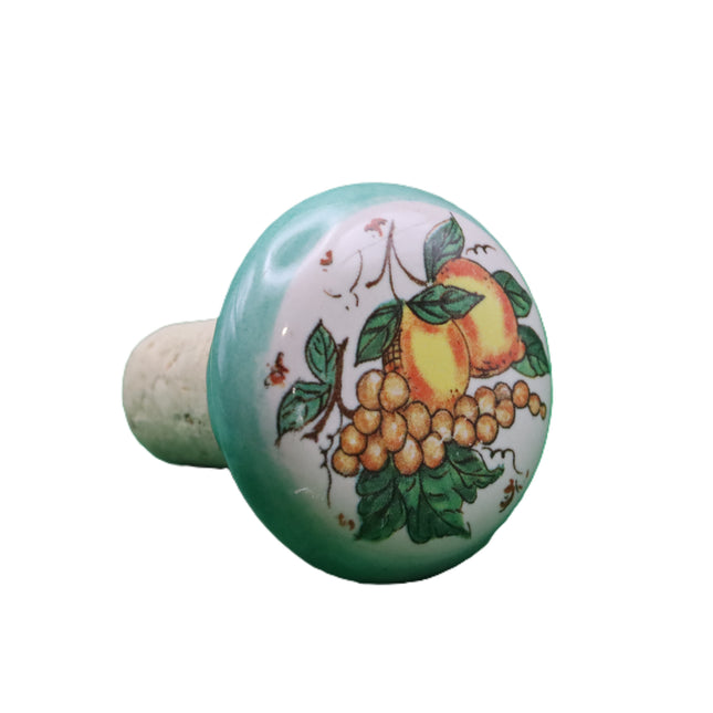 Tappi Bottiglia in Sughero e Ceramica Artigianale Italiana - Limoni