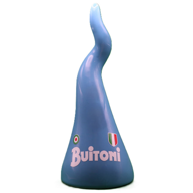 Corno Portafortuna Napoli Azzurro 20 cm - Curniciello Napoletano Ceramica - Regalo Scaramantico Tradizionale - Souvenir Napoli Fatto a Mano