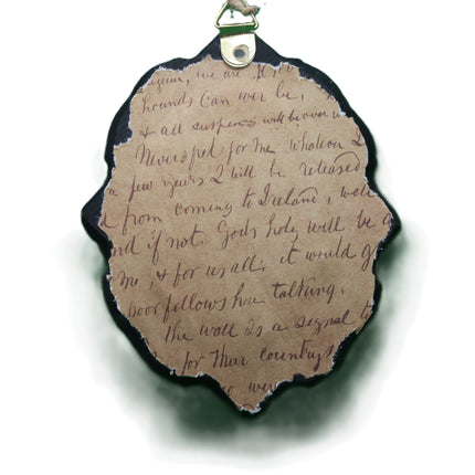 "Sacred Heart" Collection: Handcrafted Silk and Black Wood Plaques