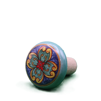 Tappi Bottiglia in Sughero e Ceramica Artigianale Italiana - Maioliche