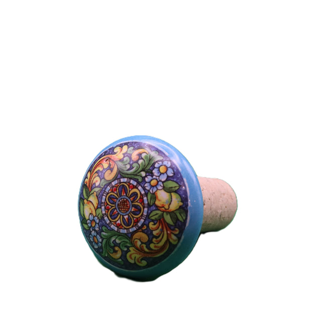Tappi Bottiglia in Sughero e Ceramica Artigianale Italiana - Maioliche