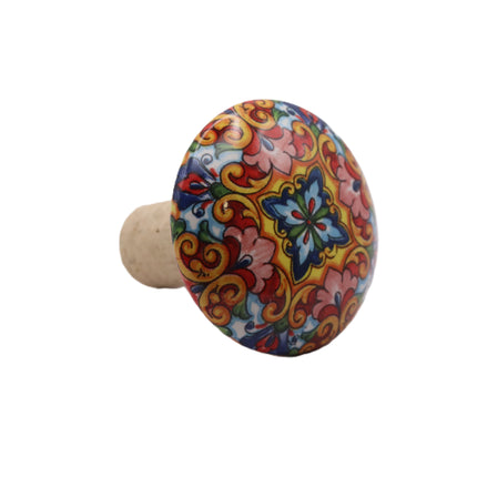 Tappi Bottiglia in Sughero e Ceramica Artigianale Italiana - Maioliche