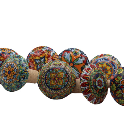 Tappi Bottiglia in Sughero e Ceramica Artigianale Italiana - Maioliche