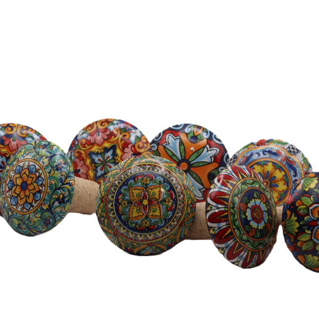 Tappi Bottiglia in Sughero e Ceramica Artigianale Italiana - Maioliche