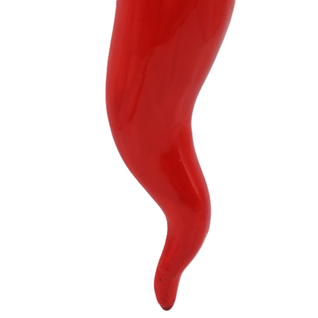 Corno Portafortuna in Ceramica 16 cm – Rosso Scarlatto con Corona Oro Zecchino – Cornetto Napoletano Artigianale Fatto a Mano