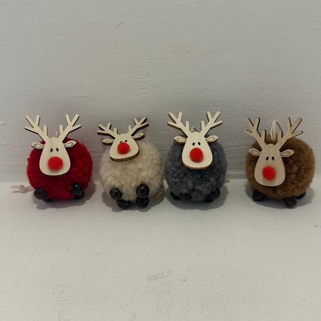 4 Renne in Morbido Tessuto - Addobbo per Albero di Natale