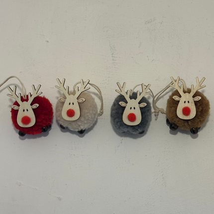 4 Renne in Morbido Tessuto - Addobbo per Albero di Natale