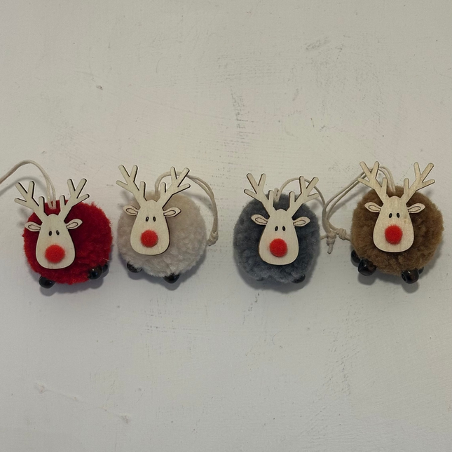 4 Renne in Morbido Tessuto - Addobbo per Albero di Natale