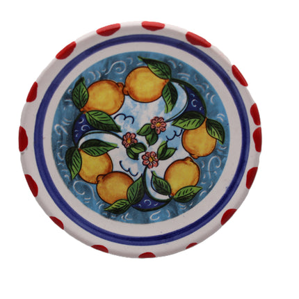 Piattino in Ceramica Artigianale Napoletana - Decoro Limoni