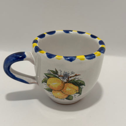 Set Vassoio + 2 Tazzine in Ceramica Artigianale Napoletana - Decoro Limoni