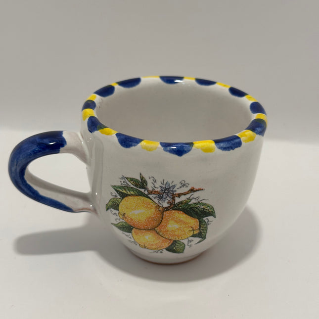 Tray Set + 2 Handcrafted Neapolitan Ceramic Cups - Lemon Decoration