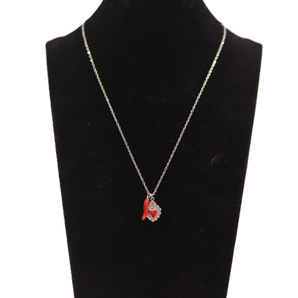 Collana Iconica in Acciaio Inossidabile Oro e Argento – Girocollo Simbolico con Cuore Sacro o Ciondoli Portafortuna (Cuore e Cornetto Rosso), Gioiello Waterproof e Anallergico.