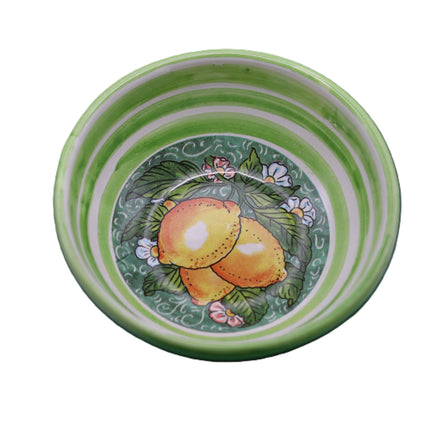 Ciotoline in Ceramica Dipinte a Mano - Set Aperitivo Limoni e Maioliche - Salsiere Colorate in Stile Mediterraneo - Regalo Home Decor Made in Italy