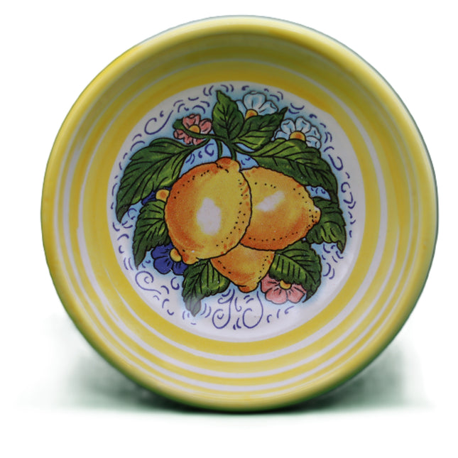 Ciotoline in Ceramica Dipinte a Mano - Set Aperitivo Limoni e Maioliche - Salsiere Colorate in Stile Mediterraneo - Regalo Home Decor Made in Italy