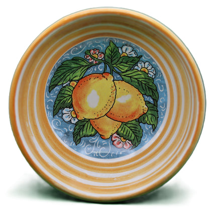 Ciotoline in Ceramica Dipinte a Mano - Set Aperitivo Limoni e Maioliche - Salsiere Colorate in Stile Mediterraneo - Regalo Home Decor Made in Italy