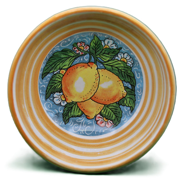 Ciotoline in Ceramica Dipinte a Mano - Set Aperitivo Limoni e Maioliche - Salsiere Colorate in Stile Mediterraneo - Regalo Home Decor Made in Italy