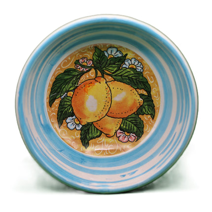 Ciotoline in Ceramica Dipinte a Mano - Set Aperitivo Limoni e Maioliche - Salsiere Colorate in Stile Mediterraneo - Regalo Home Decor Made in Italy