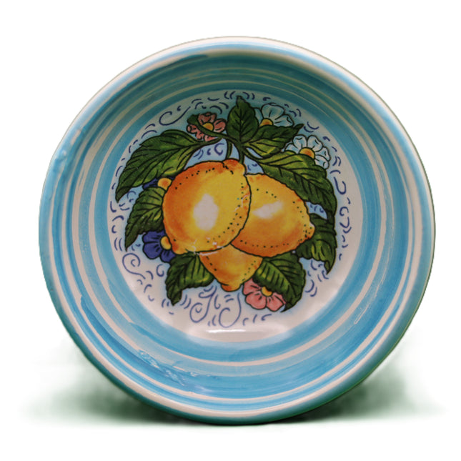 Ciotoline in Ceramica Dipinte a Mano - Set Aperitivo Limoni e Maioliche - Salsiere Colorate in Stile Mediterraneo - Regalo Home Decor Made in Italy
