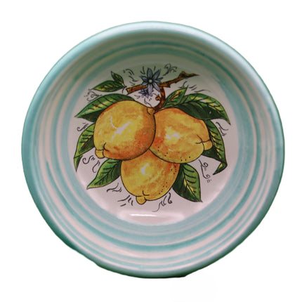 Ciotoline in Ceramica Dipinte a Mano - Set Aperitivo Limoni e Maioliche - Salsiere Colorate in Stile Mediterraneo - Regalo Home Decor Made in Italy