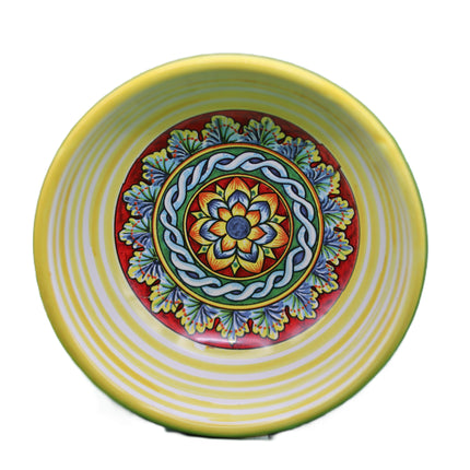 Ciotoline in Ceramica Dipinte a Mano - Set Aperitivo Limoni e Maioliche - Salsiere Colorate in Stile Mediterraneo - Regalo Home Decor Made in Italy