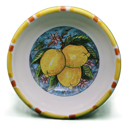 Ciotoline in Ceramica Dipinte a Mano - Set Aperitivo Limoni e Maioliche - Salsiere Colorate in Stile Mediterraneo - Regalo Home Decor Made in Italy