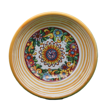 Ciotoline in Ceramica Dipinte a Mano - Set Aperitivo Limoni e Maioliche - Salsiere Colorate in Stile Mediterraneo - Regalo Home Decor Made in Italy
