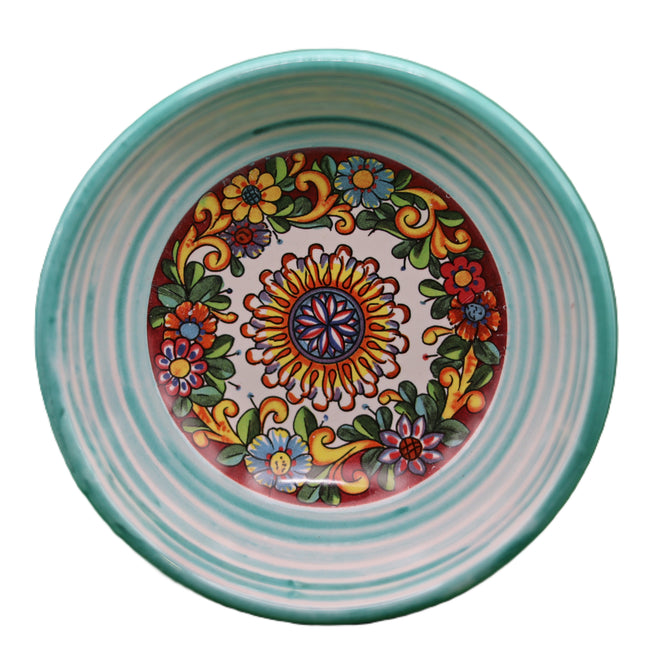 Ciotoline in Ceramica Dipinte a Mano - Set Aperitivo Limoni e Maioliche - Salsiere Colorate in Stile Mediterraneo - Regalo Home Decor Made in Italy