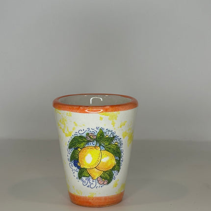 Bicchierini Limoncello in Ceramica Artigianale - Decoro Limoni